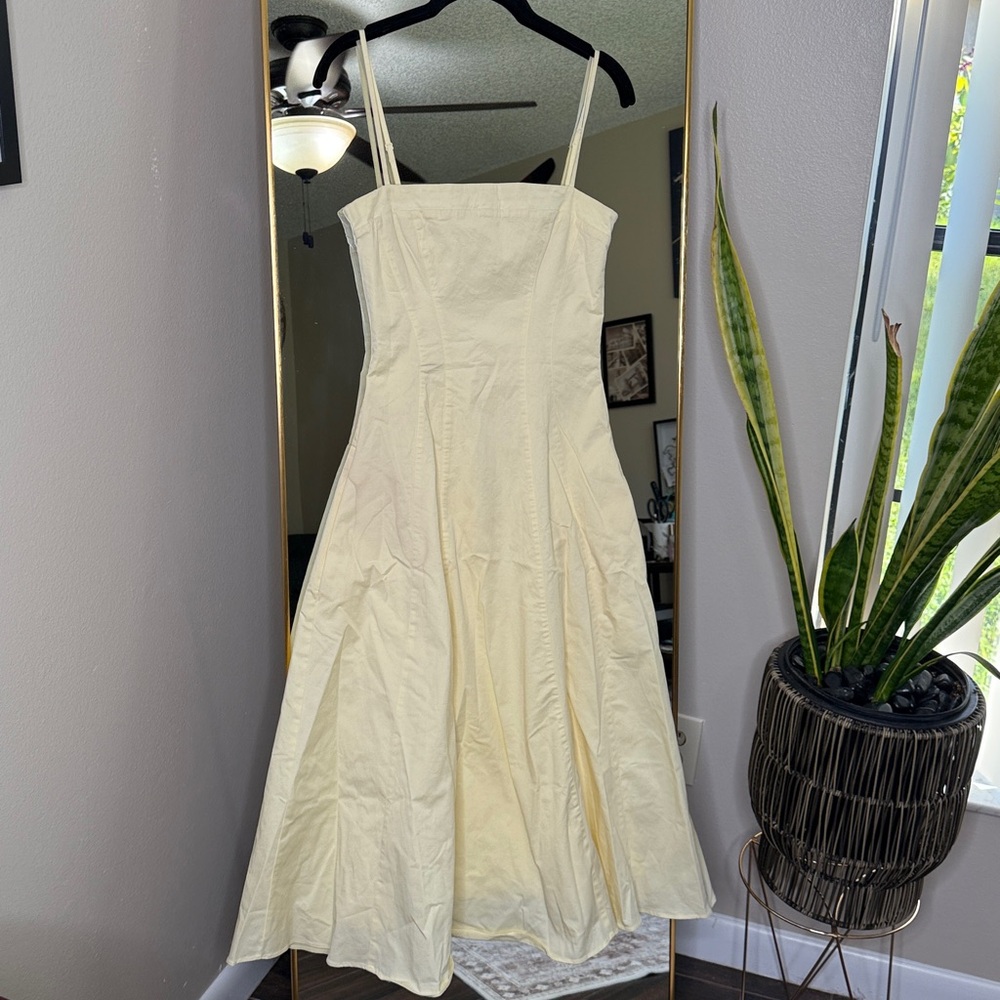 House of CB 'Dolly' Lemon Stretch Cotton A-Line Midi Sundress NWOT - Picture 3 of 8